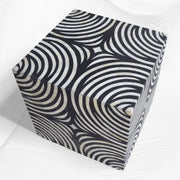Bone Inlay Zebra Design Side End Table Black
