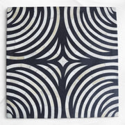 Bone Inlay Zebra Design Side End Table Black