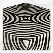 Bone Inlay Zebra Design Side End Table Black