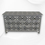 Bone Inlay Moroccan 7 Drawer Chest Black 1