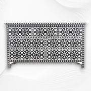 Bone Inlay Moroccan 7 Drawer Chest Black