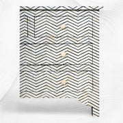 Chevron Bone Inlay Chest of Four Drawers Black