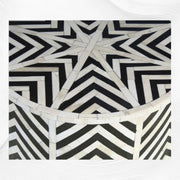 Chevron Bone Inlay Stool Black
