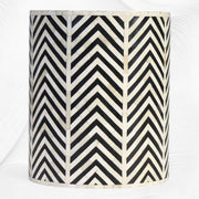 Chevron Bone Inlay Stool Black