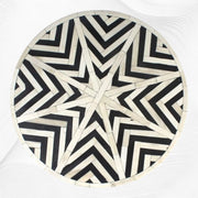 Chevron Bone Inlay Stool Black
