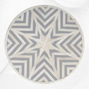 Chevron Bone Inlay Stool Grey