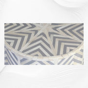 Chevron Bone Inlay Stool Grey