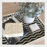 Chevron Bone Inlay Tray Black