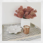 Chevron Bone Inlay Tray Grey