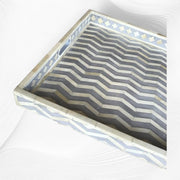 Chevron Bone Inlay Tray Grey