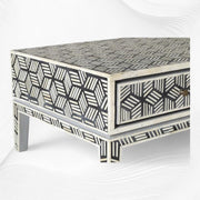 Cube Optical Bone Inlay Coffee Table Black