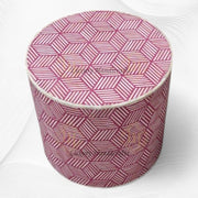 Cube Optical Bone Inlay Round Side Table Wine