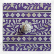 Dark Lavender Bone Inlay 2 Drawer 1 Shelf Bedside