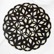 Diamond Bone Inlay Round End Table Black
