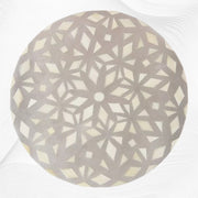 Diamond Bone Inlay Round End Table Mud Grey