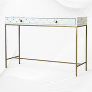 Dot Bone Inlay 2 Drawer Console Slate Blue