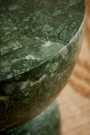 Drum Marble Side Table Green Granite