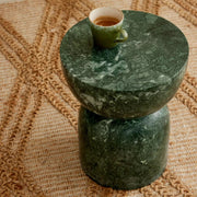 Drum Marble Side Table Green Granite
