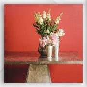 Embossed White Metal Dining Table 3