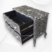 Estelle Mother of Pearl Inlay Curved Dresser Black