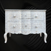 Estelle Mother of Pearl Inlay Curved Dresser Ivory