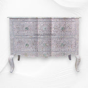 Estelle Mother of Pearl Inlay Curved Dresser Light Pink