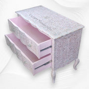 Estelle Mother of Pearl Inlay Curved Dresser Light Pink
