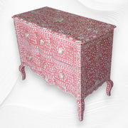 Estelle Mother of Pearl Inlay Curved Dresser Pink