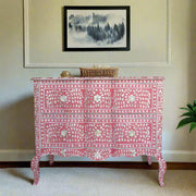 Estelle Mother of Pearl Inlay Curved Dresser Pink