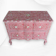 Estelle Mother of Pearl Inlay Curved Dresser Pink