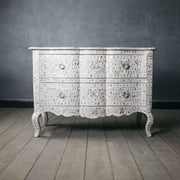 Estelle Mother of Pearl Inlay Curved Dresser White