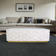 Fez Mother Of Pearl Inlay Rectangle Center Table White