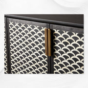 Fishscale Bone Inlay Bar Cabinet Black