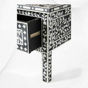 Floral Bone Inlay 2 Drawer Coffee Table Black | Coffee Table With Inlay