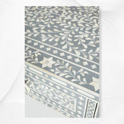 Floral Bone Inlay 2 Drawer Coffee Table Grey | Coffee Table With Inlay