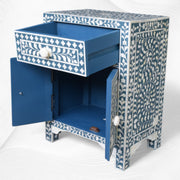 Floral Bone Inlay Bedside Teal Green