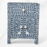 Floral Bone Inlay Bedside Teal Green
