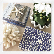 Floral Bone Inlay Box Indigo