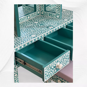Floral Bone Inlay Vanity Combo Green