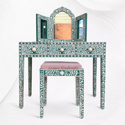 Floral Bone Inlay Vanity Combo Green