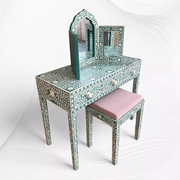 Floral Bone Inlay Vanity Combo Green