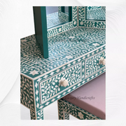 Floral Bone Inlay Vanity Combo Green