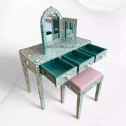Floral Bone Inlay Vanity Combo Green