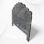 Floral MOP Inlay Headboard Black