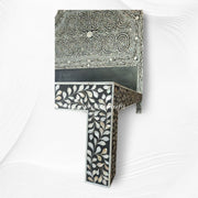 Floral Mother of Pearl Inlay Bed Black