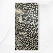 Floral Mother of Pearl Inlay Bed Black