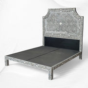 Floral Mother of Pearl Inlay Bed Black