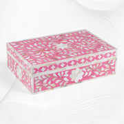 Floral Mother Of Pearl Inlay Box Pink