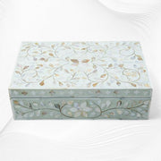 Floral Mother Of Pearl Inlay Box Sage green