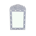 Floral Bone Inlay Crested Mirror Grey 5